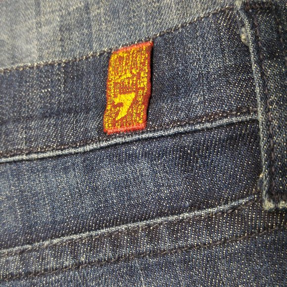 7 For All Mankind Crop Dojo Wide Leg Flare Jeans Women's 26 Stretch Seven B562 - Picture 6 of 8